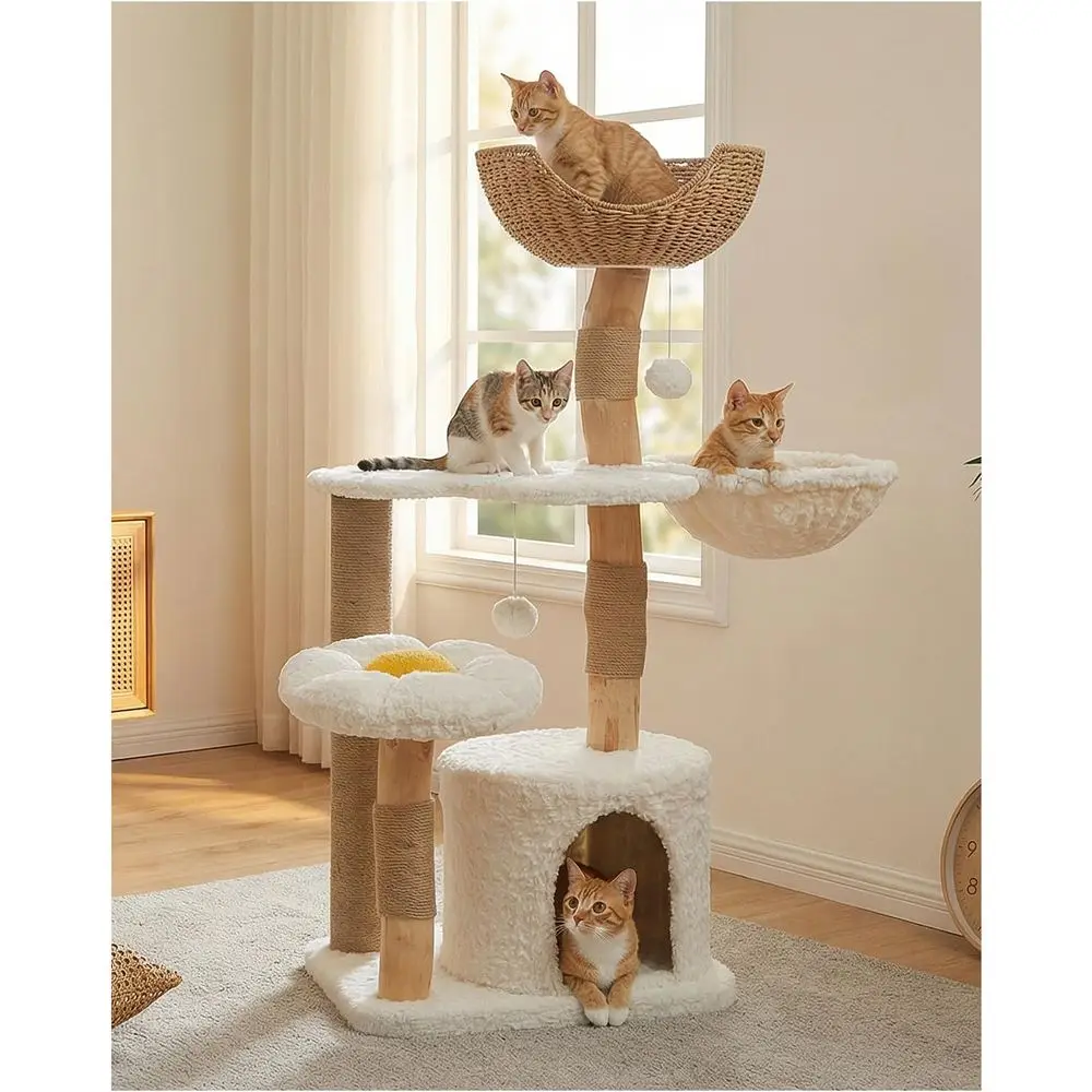 Cat Scratching Post - Большая деревянная лежанка-башня для кошек 48,5