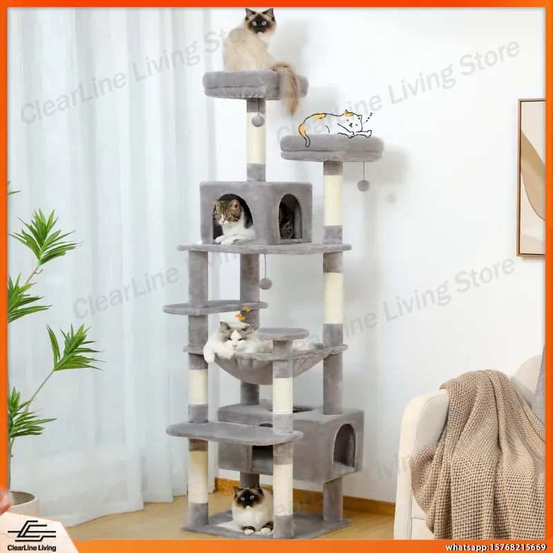 Cat Scratching Post - Большая многоуровневая лазалка-комплекс для кошек с